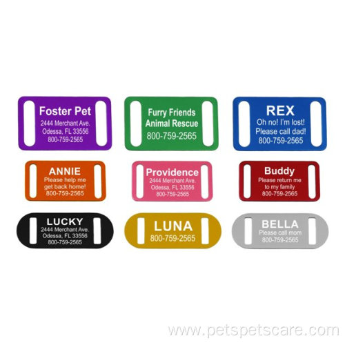 Slide-On Pet ID Tag Collar Tag 9 Colors